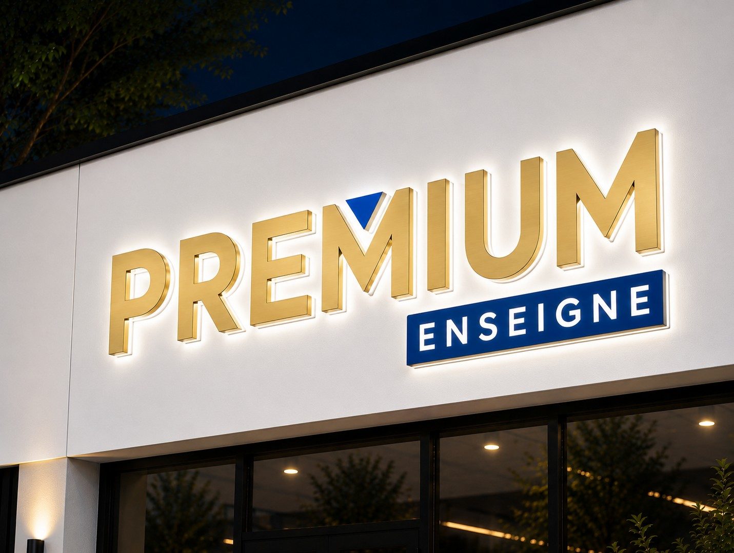 Enseigne Lettres Plexi / PMMA avec alu dibond or — visuel 2