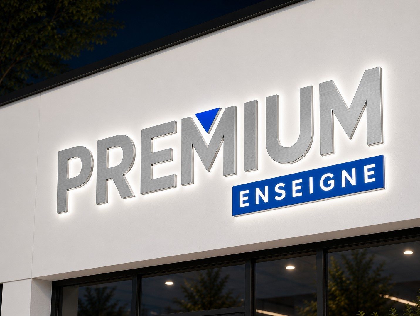 Enseigne Lettres Plexi / PMMA avec alu dibond brossé — visuel 2