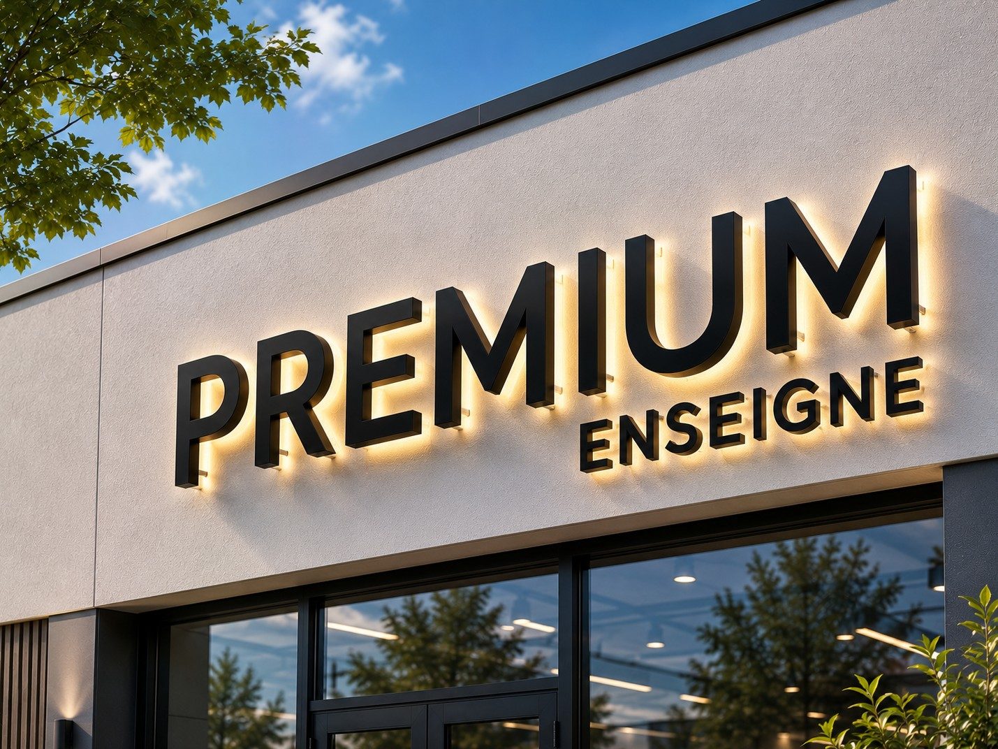 Enseigne lettres découpées PVC avec Rétroéclairage ( lumiere chaude)