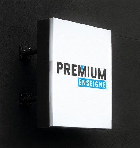 Enseigne caisson rectangulaire plexi diffusant