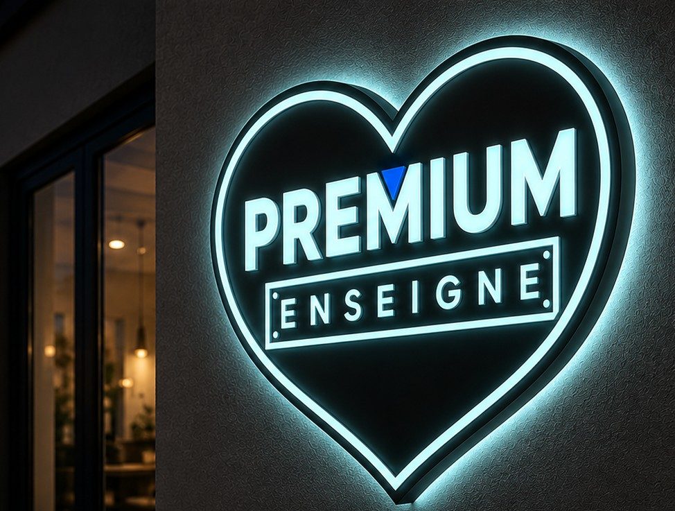 Enseigne caisson ajouré relief découpe à la forme