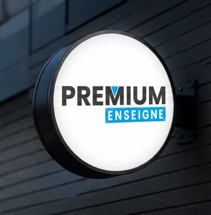 Enseigne caisson ronde plexi diffusant