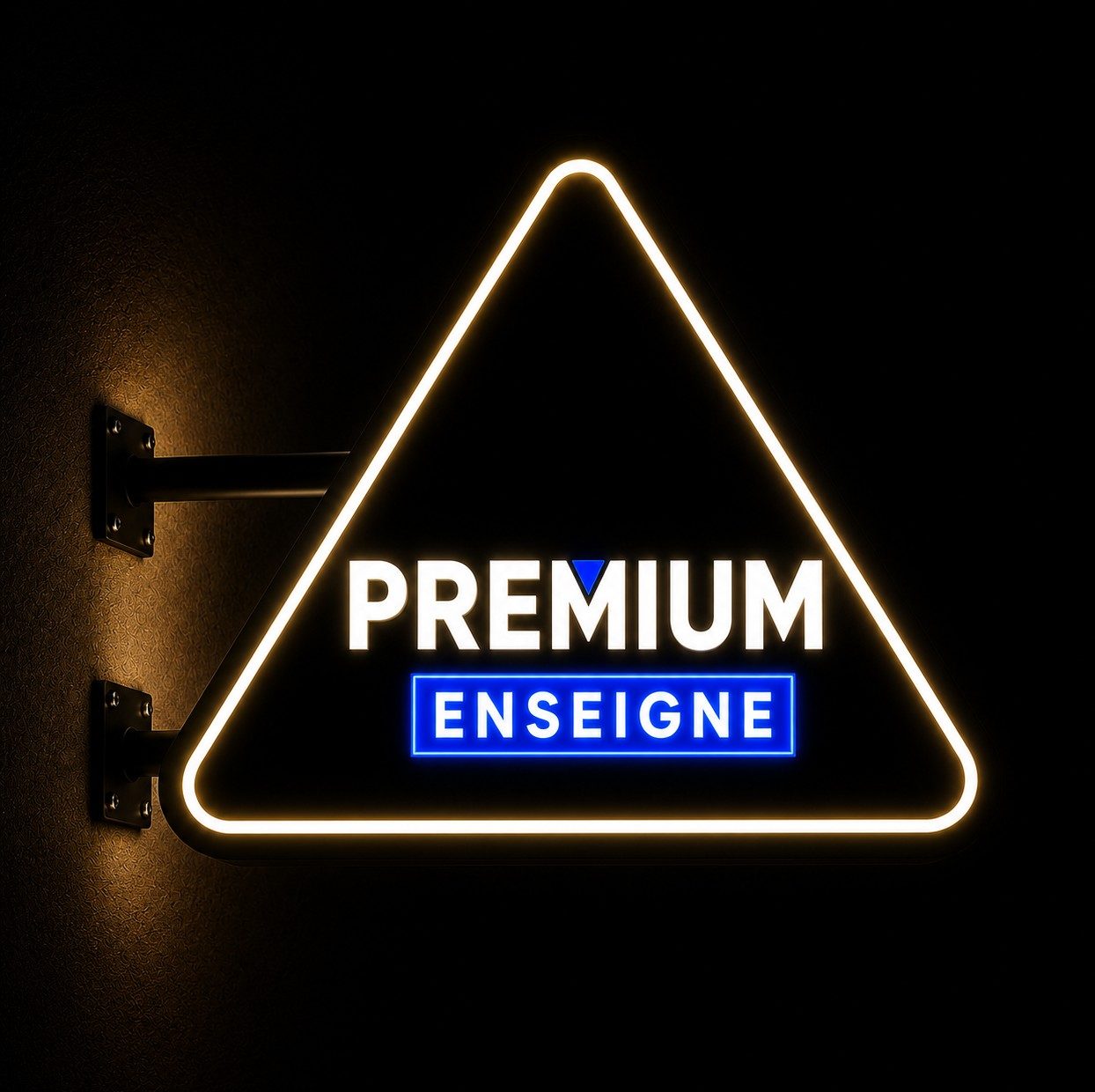 Enseigne drapeau lumineuse à la forme ajourée à plat