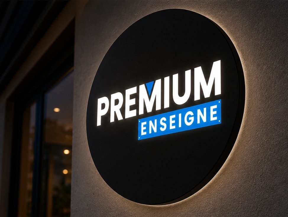 Caisson lumineux ajouré rond